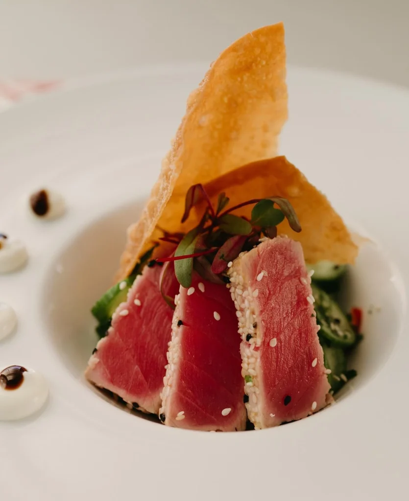 Our mouths are watering for culinaryart1 's ahi tuna entree with wasabi aoli and sesame wonton! In our latest issue,