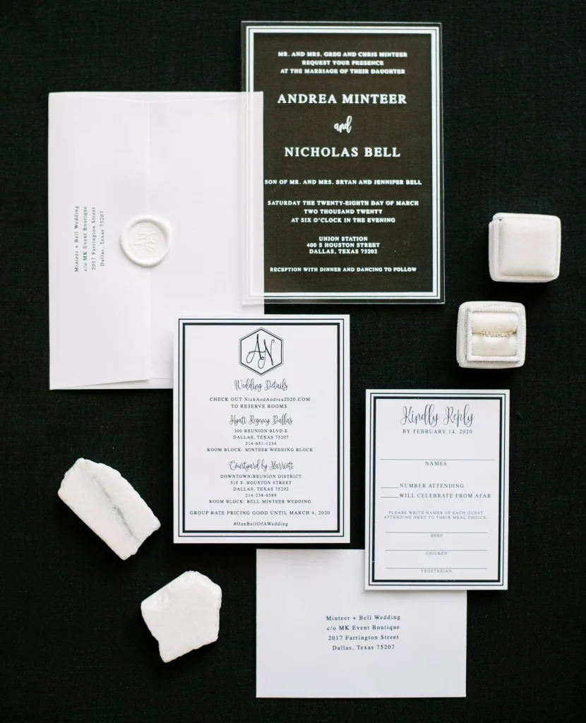 We have something we need to address...how stunning this acrylic invitation suite is!! Who else wishes their mail looked this